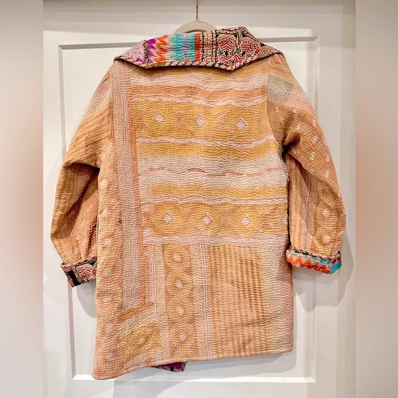 Unique kantha quilted jacket - Picture 5 of 5